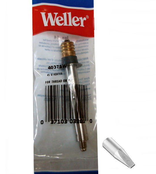 Weller 45W #4037UG Heater and Long Taper Chisel Tip PL133